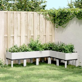 vidaXL Jardinera Con Patas Pp Blanco 160x120x42 Cm Vidaxl