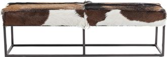 Kare Design Banco 2 plazas en piel de cabra y acero