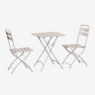 Sklum Sklum - Set De Mesa (60x60 Cm) Y 2 Sillas Plegables De Jard&iacute;n Janti
