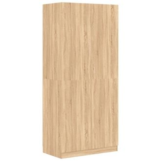 Berkfield Home Wardrobe Sonoma Oak 90x52x200 cm Engineered Wood in Light Tan | Size: 90 x 52 x 200 cm