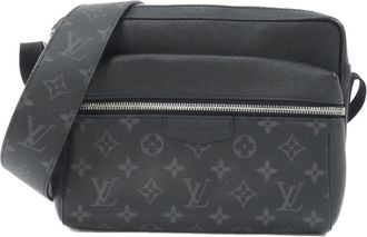 Louis Vuitton Taigarama Black Coated Canvas Leather Shoulder Bag (Pre-Owned)