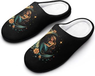 Generic Mermaid Mens Slippers Comfortable And Non-slip Cotton Slipper Shoe for House