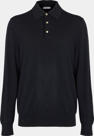 arch4 Chapman Baby Goat Cashmere Long-Sleeved Polo Top Size: XXL