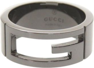 Gucci Gunmetal Silver 925 Band Ring (Pre-Owned)