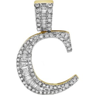 LuvMyJewelry C Initial Diamond Pendant 10K Yellow Gold - 0.63 Carats at Nordstrom