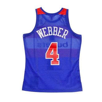 Mitchell & Ness Sleeveless Tops, male, Blue, Size: L Vintage NBA Swingman Jersey Chris Webber