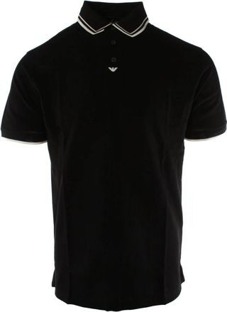 Armani Zwarte Polo Shirt met Fly Logo - Heren - Polos - Zwart - 2XL - Katoen - Tops