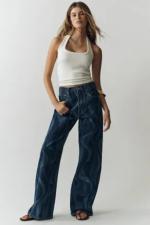 Mother Lasso Sneak High-Rise Wide-Leg Jeans