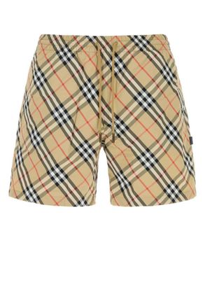 Burberry Beige Check Swim Shorts