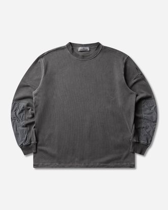 Stone Island Men s Uneven Pigment Dyed Vanis&eacute; Cotton Jersey Crewneck Sweatshirt Black