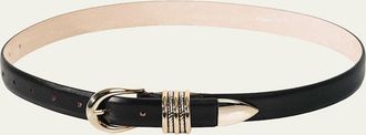 D&eacute;hanche Hollyhock Mixed Metal Leather Belt