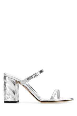 Alexander McQueen Alexander Mcqueen Silver Leather Seal Mules