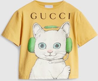 Gucci Kids - Cotton T-shirt With Print, Yellow