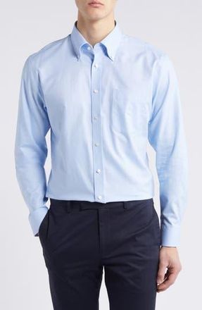 Nordstrom Trim Fit Royal Oxford Solid Dress Shirt in Blue- White Royal Oxford at Nordstrom Rack, Size 17.5 - 32/33