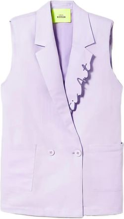 Twin-Set Gilet in misto lino - Viola