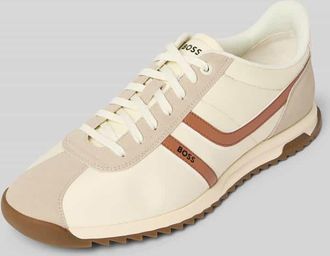 Boss Orange by Hugo Boss BOSS Orange Low Top Sneaker mit Lederoptik-Details Modell ZAYN_LOWP_NYMI in Beige, Gr&ouml;&szlig;e 40