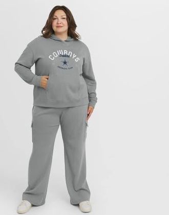 WEAR by Erin Andrews Womens WEAR by Erin Andrews Gray Dallas Cowboys Plus Size Waffle-Knit Long Sleeve Hooded Shirt & Pants Lounge Set at Nordstrom, Size 4X