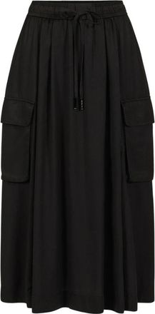 Iceberg Relaxed Fit Midi Rok - Dames - Midirokken - Zwart - 2XS - Rokken