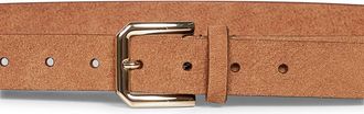 Brunello Cucinelli Mens Leather Belt, Reversed Brown Calf