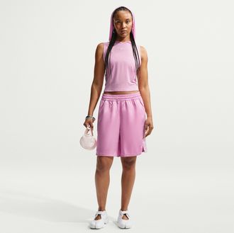 Nike Womens Nike Sportswear Chill Lace Loose Mid-Rise Shorts in Pink | IM8385-621