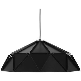Beliani L&aacute;mpara Colgante De Metal Negro 120 Cm Forma Calada Geom&eacute;trica Pantalla Moderna Senia