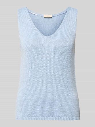 Freequent Stricktop mit V-Ausschnitt in Hellblau, Gr&ouml;&szlig;e XXL