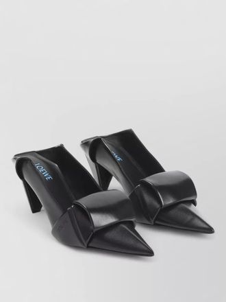 Loewe origami fold backless leather heel mules