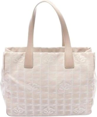 Chanel Pre-owned Tote Bags, female, Beige, Size: ONE SIZE Pre-owned Vintage Nylon Tote Bag