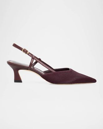 Stuart Weitzman 50mm Vinnie Calf Hair Slingback Pumps