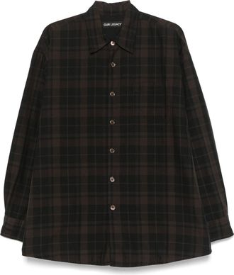 Our Legacy Borrowed Shirt - Mens - Polyester/Cotton/Mother Of Pearl