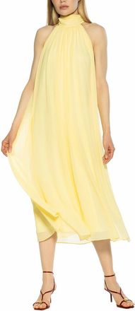 Alexia Admor Suri Mock Neck Halter Midi Flowy Dress