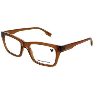 Karl Lagerfeld Mens Brown Rectangular Eyeglass Frames Kl-Kl6138-200-53