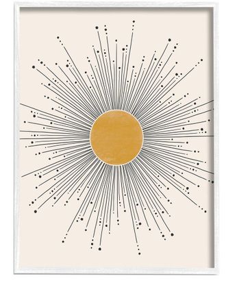 Stupell Industries Art Deco Summer Sun Geometric Line Bursts By JJ Design House LLC Wall Art