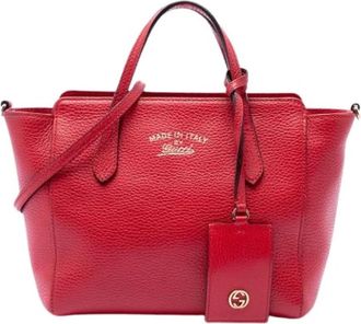 Gucci Pre-owned Mini Swing Satchel - Dames - Vintage Handtas - Rood - ONE Size - Leer - Vintage