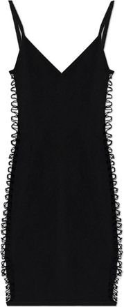 Dsquared2 Jurk met decoratieve uitsparingen aan de zijkant - Dames - Korte kleedjes - Zwart - S - Polyester - Kleedjes