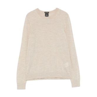 HUGO BOSS Trui met ronde hals - Dames - Ronde hals truien - Beige - L - Wol - Truien & Vesten