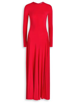 Tove Orea Gathered Stretch-jersey Maxi Dress - Red - 40 (UK12 / M)