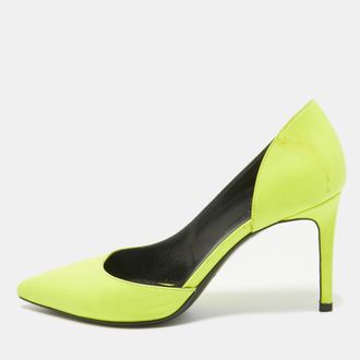 Saint Laurent Saint Laurent Neon Yellow Leather Dorsay Pumps Size 36