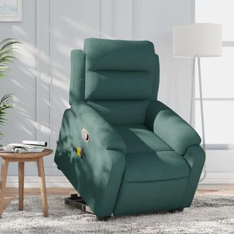 vidaXL Vidaxl - Silla De Masaje Reclinable De Pie De Tela Verde Oscura