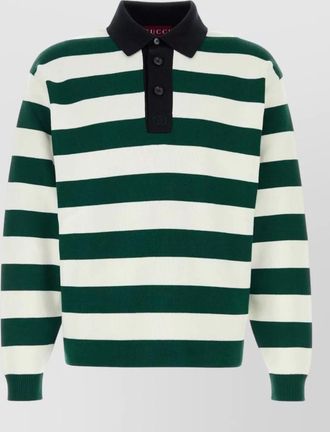 Gucci silk blend polo shirt long sleeves