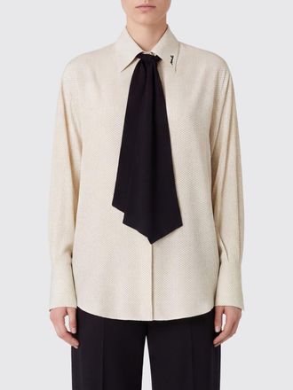 Pinko Camicia in popeline di cotone a pois con collo francese
