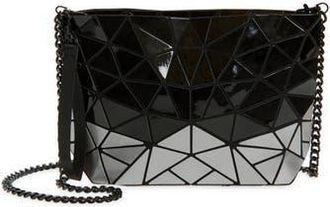Patrizia Luca Slanted Square Convertible Clutch in Shiny Black/Silver at Nordstrom Rack