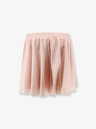 Actualee Rhinestone-Embellished Lyocell Shorts - Pink