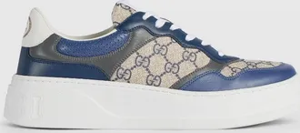 Gucci Mens Chunky Sneaker With GG, Blue, GG Canvas