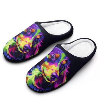 Generic Colorful Dachshunds Dog Womens Slippers Warm House Slippers Indoor House Shoes with Anti-Skid Rubber Sole