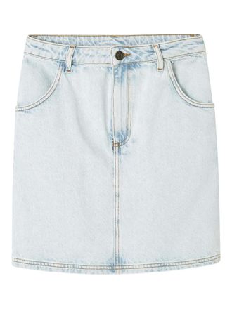American Vintage denim logo-patch mini skirt - Blue