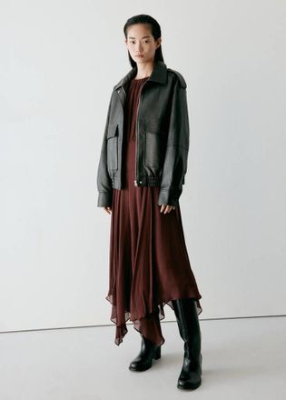 Mango Vestito chiffon bordo inferiore asimmetrico ciliegia - Donna - S - MANGO
