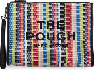 Marc Jacobs The Large Stripe Mesh Pouch in Red Multi at Nordstrom