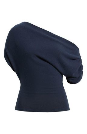 Reformation Iris One-Shoulder Knit Top in Midnight at Nordstrom, Size Small