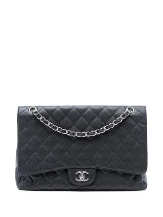 Chanel 2009-2010 Maxi Classic Caviar Single Flap shoulder bag - women - Caviar Leather - One Size - Black